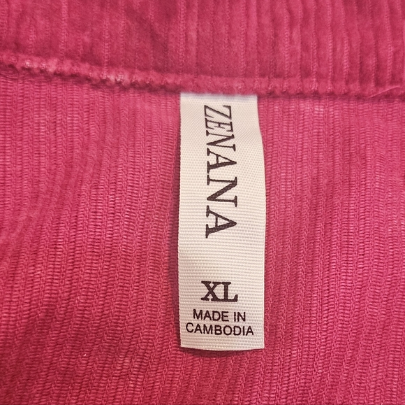 Zenana Corduroy Shacket Womens Plus Size Jacket Button Up Mineral Wash. - Picture 4 of 7